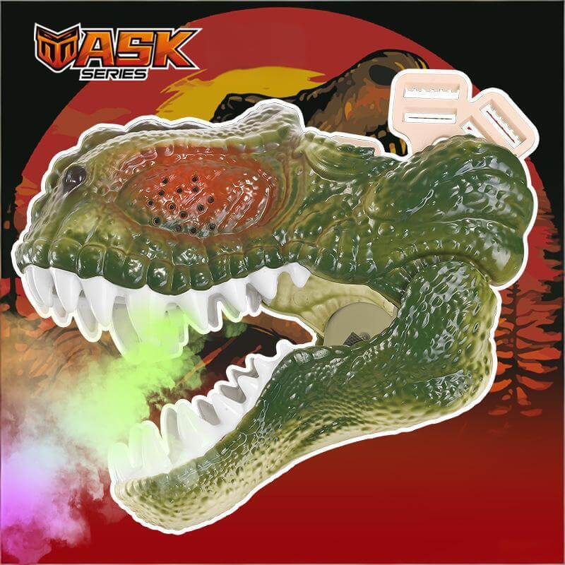 Electric Dino Spray Mask with Colorful Light Realistic Voice-changing Mask For Kids and Adults