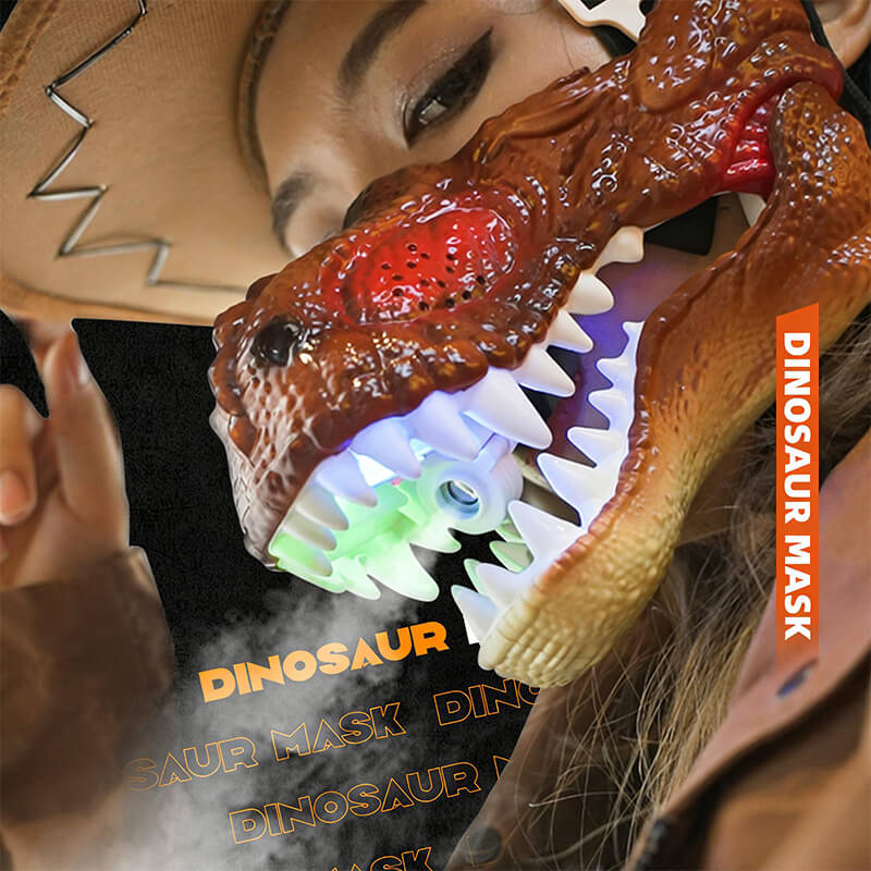 Electric Dino Spray Mask with Colorful Light Realistic Voice-changing Mask For Kids and Adults