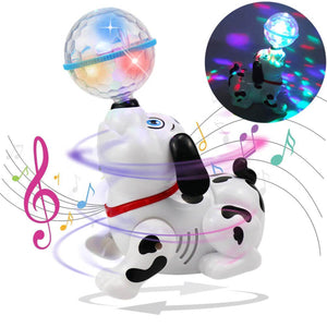 Electric Dog Dancing & Rotating Dog With Ball Kids Electric 3D Light Dog Pet