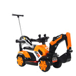 6V Electric Excavator Kids Ride-on Pedal Tractor With Power Digger & Music Sounds