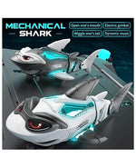 Electric Shark Toy Universal Running Mechanical Swinging Shark with Light Music Holiday Gift