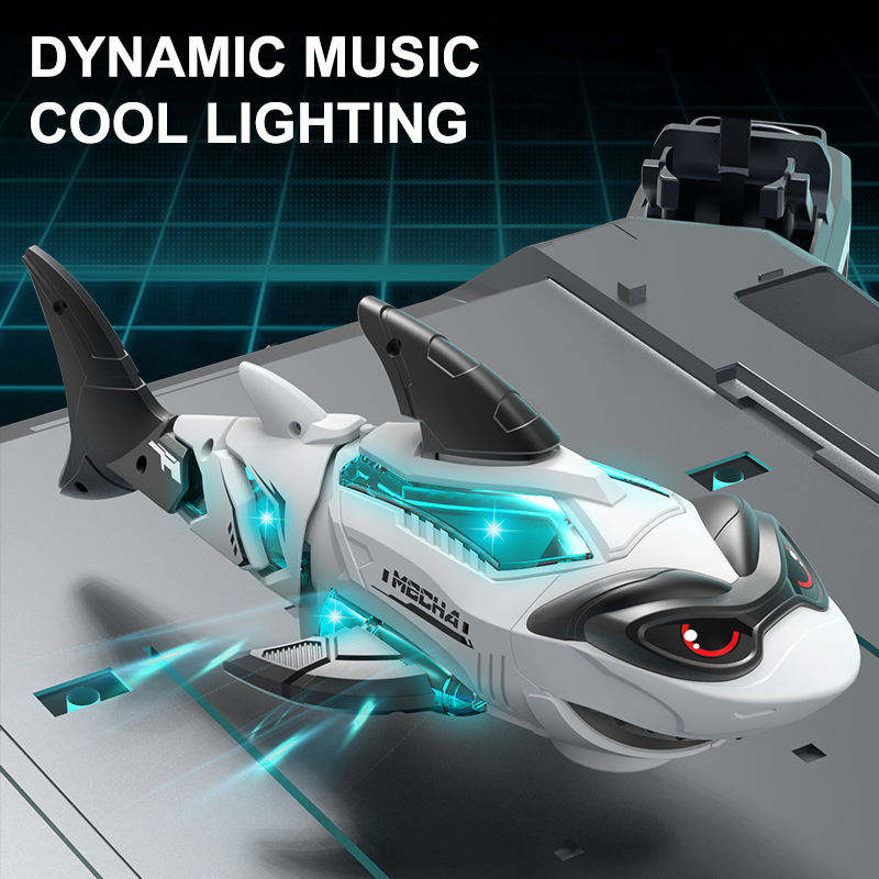 Electric Shark Toy Universal Running Mechanical Swinging Shark with Light Music Holiday Gift