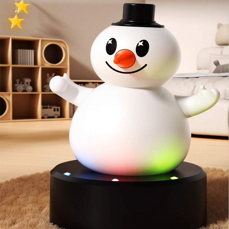 Electric Snowman Toy Silicone Swing Snowman Sing and Record Learning to Talk Toy with Light Music