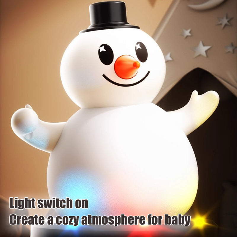 Electric Snowman Toy Silicone Swing Snowman Sing and Record Learning to Talk Toy with Light Music