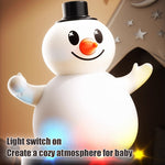 Electric Snowman Toy Silicone Swing Snowman Sing and Record Learning to Talk Toy with Light Music