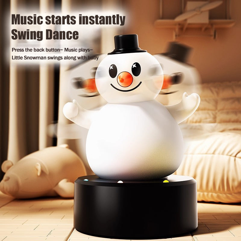 Electric Snowman Toy Silicone Swing Snowman Sing and Record Learning to Talk Toy with Light Music