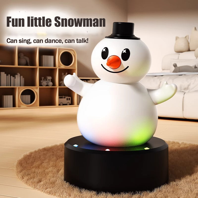 Electric Snowman Toy Silicone Swing Snowman Sing and Record Learning to Talk Toy with Light Music