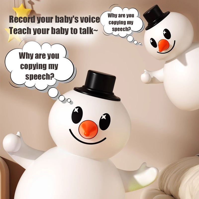 Electric Snowman Toy Silicone Swing Snowman Sing and Record Learning to Talk Toy with Light Music