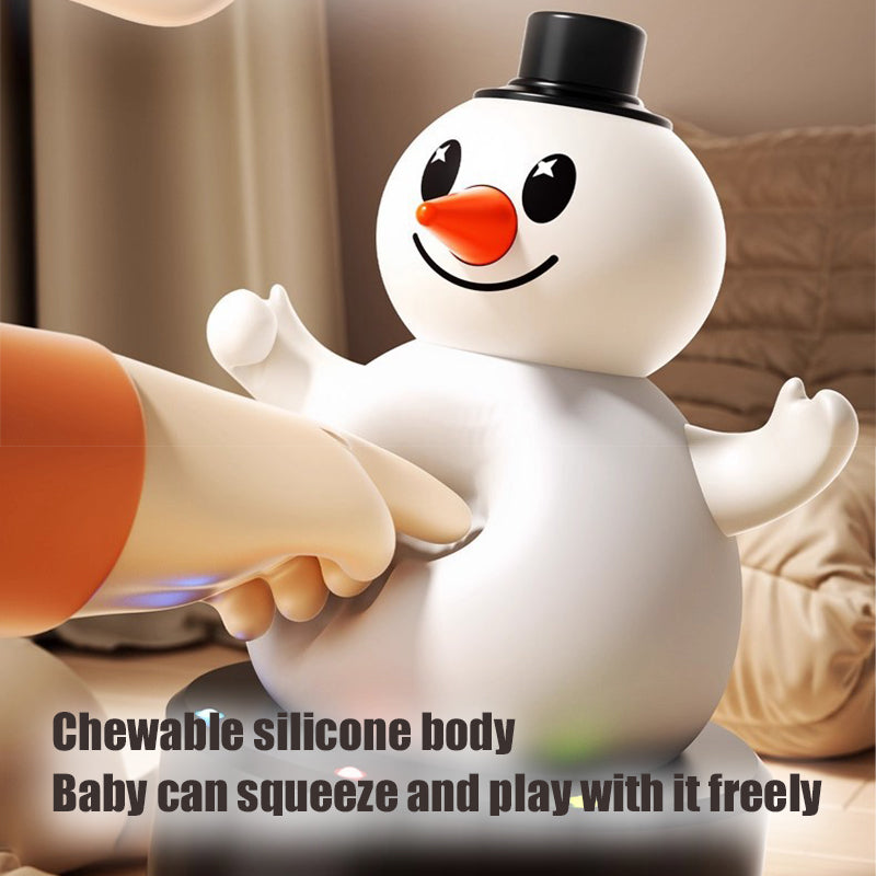 Electric Snowman Toy Silicone Swing Snowman Sing and Record Learning to Talk Toy with Light Music
