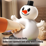 Electric Snowman Toy Silicone Swing Snowman Sing and Record Learning to Talk Toy with Light Music