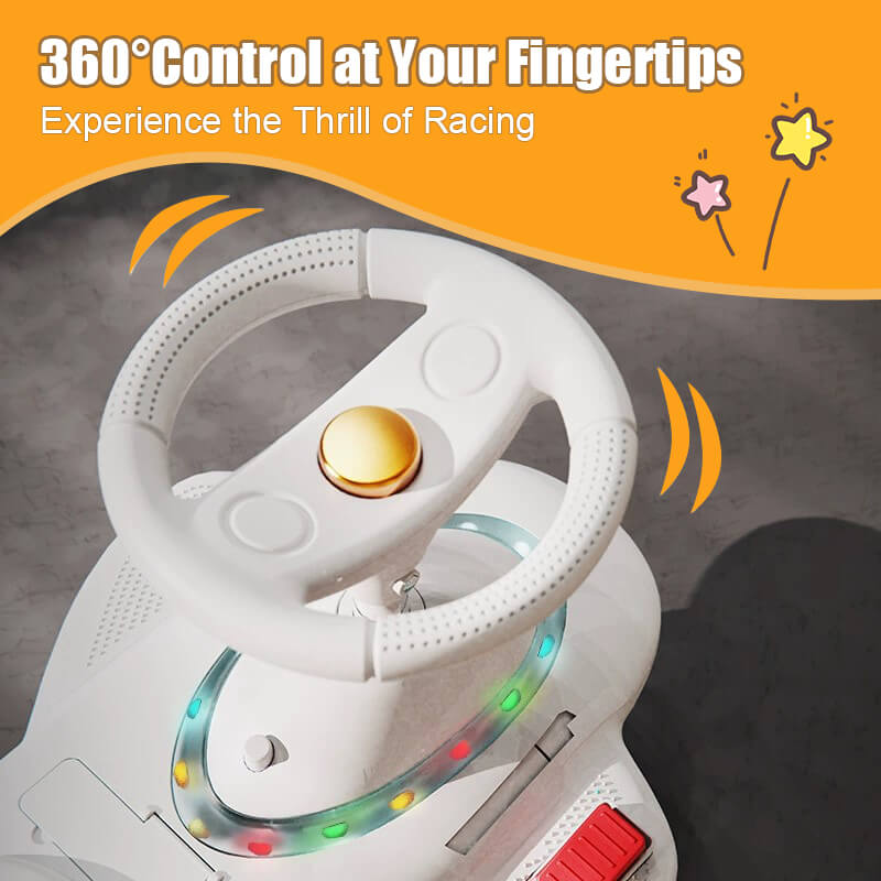 2 in 1 Electric Wiggle Car 6V 360° Swing Ride on Car Dual Motor Car with Music Light For Kids