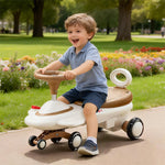 2 in 1 Electric Wiggle Car 6V 360° Swing Ride on Car Dual Motor Car with Music Light For Kids