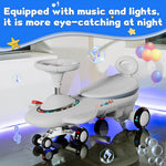 2 in 1 Electric Wiggle Car 6V 360° Swing Ride on Car Dual Motor Car with Music Light For Kids