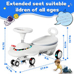 2 in 1 Electric Wiggle Car 6V 360° Swing Ride on Car Dual Motor Car with Music Light For Kids