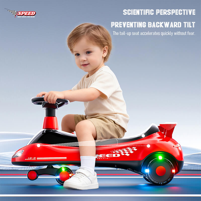Electric Wiggle Car 6V Soft Start Ride On Car Multiple Anti-rollover With Music & Light For Kids