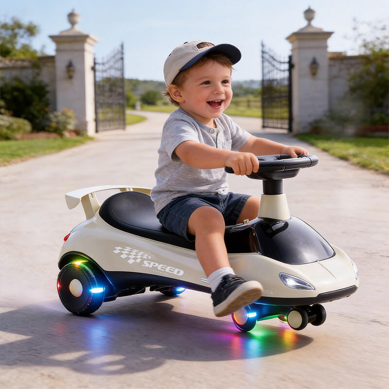 Electric Wiggle Car 6V Soft Start Ride On Car Multiple Anti-rollover With Music & Light For Kids
