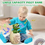 Electronic Piggy Bank Dino Egg Early Education Toys with Fingerprint unlock For Kids
