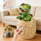 Electronic Piggy Bank Dino Egg Early Education Toys with Fingerprint unlock For Kids