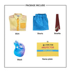 Boys Element City Wade Cosplay Costume Yellow Shirt and Blue Shorts Set