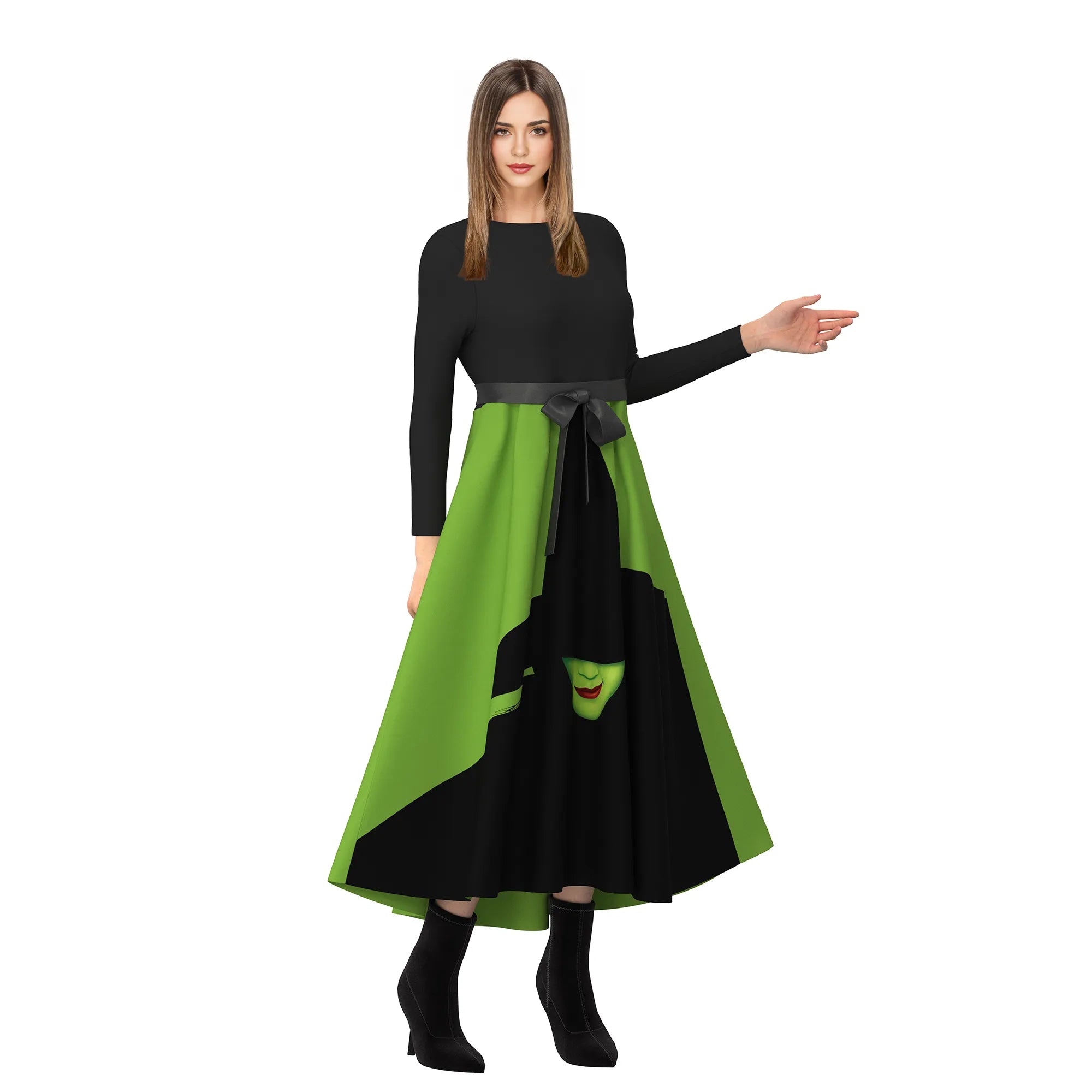 Elphaba Warm Dress Wicked Cosplay Costume Women Tweed Thick Elphaba Wicked Dress Plus Size