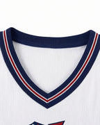 English Premier League Jersey White British It's Coming Home Inspired Crop Top for Soccer Game Night Lounging