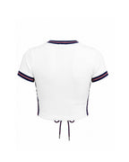 English Premier League Jersey White British It's Coming Home Inspired Crop Top for Soccer Game Night Lounging