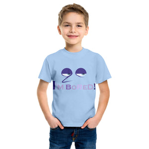 Kids Ennui T-shirt Inside I Am Bored Summer Pure Cotton Shirt Boys Emotion Costume