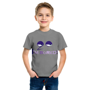 Kids Ennui T-shirt Inside I Am Bored Summer Pure Cotton Shirt Boys Emotion Costume