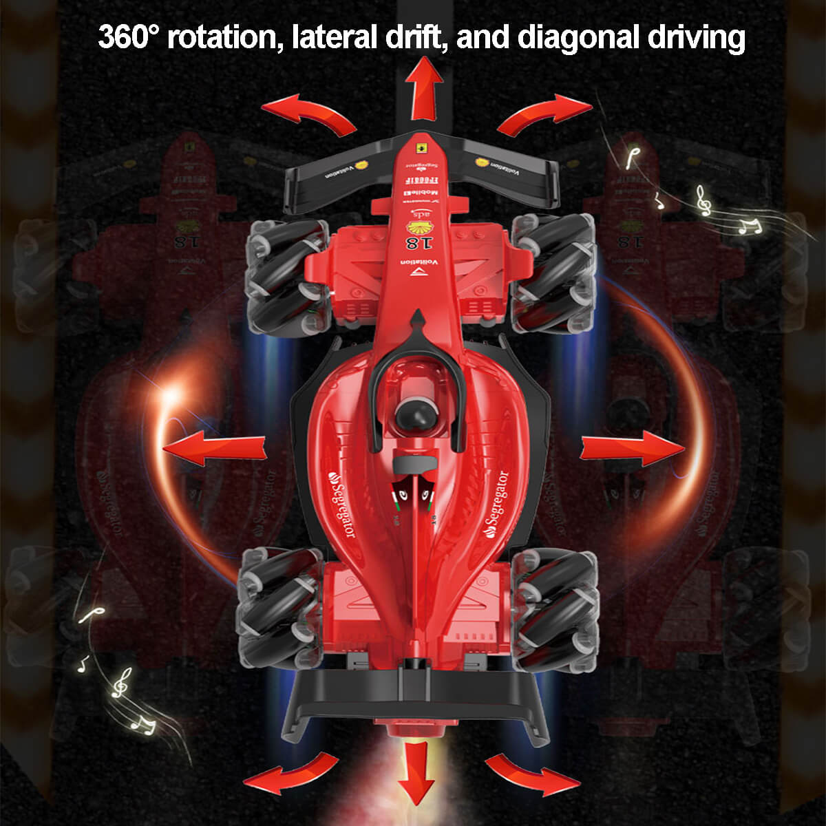 Remote Control Spray Racing Car 1/18 F1 Remote Control Car 2.4GHz Drift Racing Formula RC Spray Car Wi ...