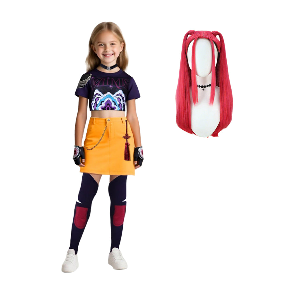 Kids Adults Pop Idol Costume Pop Star Cosplay Outfit Shirt Skirt and Accessories for Halloween Carnival