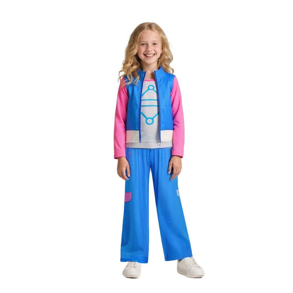 Zombies Outfit Addison Blue Vest Pants and Shirt 3pcs Suit Cheerleader Costume for Kids Adults