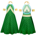 Women Wendi Costume Sky Dragon Slayer Green Dress and Wig for Cosplay Party