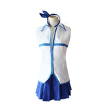 Women Heartfilia Costumes Blue Shirt Skirt Headwear 3pcs Suit for Halloween Cosplay