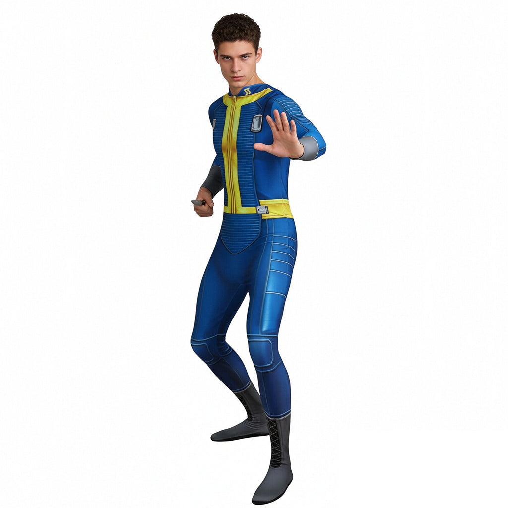 Vault Dweller Costume Vault 33 Game Player Shelter Clothes Blue Jumpsuit Lucy Norm Cosplay Suit