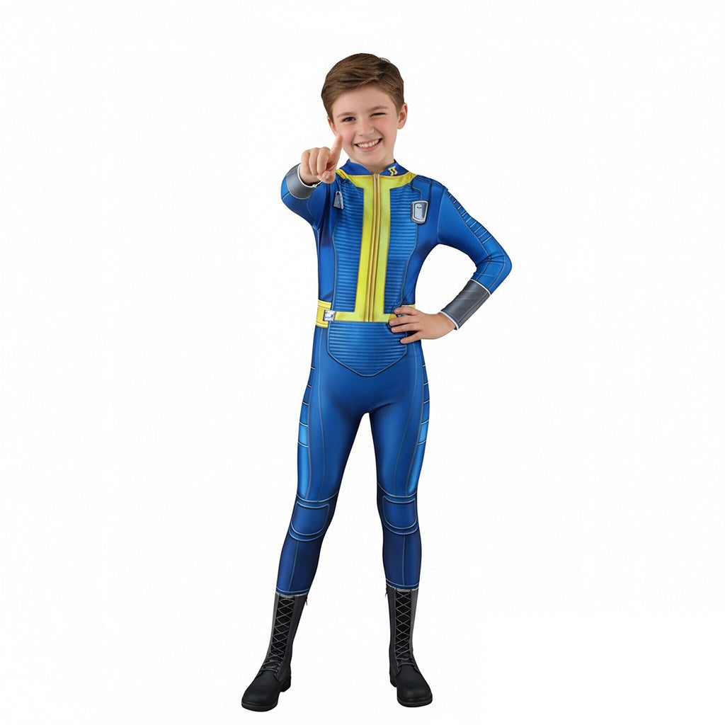 Vault Dweller Costume Vault 33 Game Player Shelter Clothes Blue Jumpsuit Lucy Norm Cosplay Suit