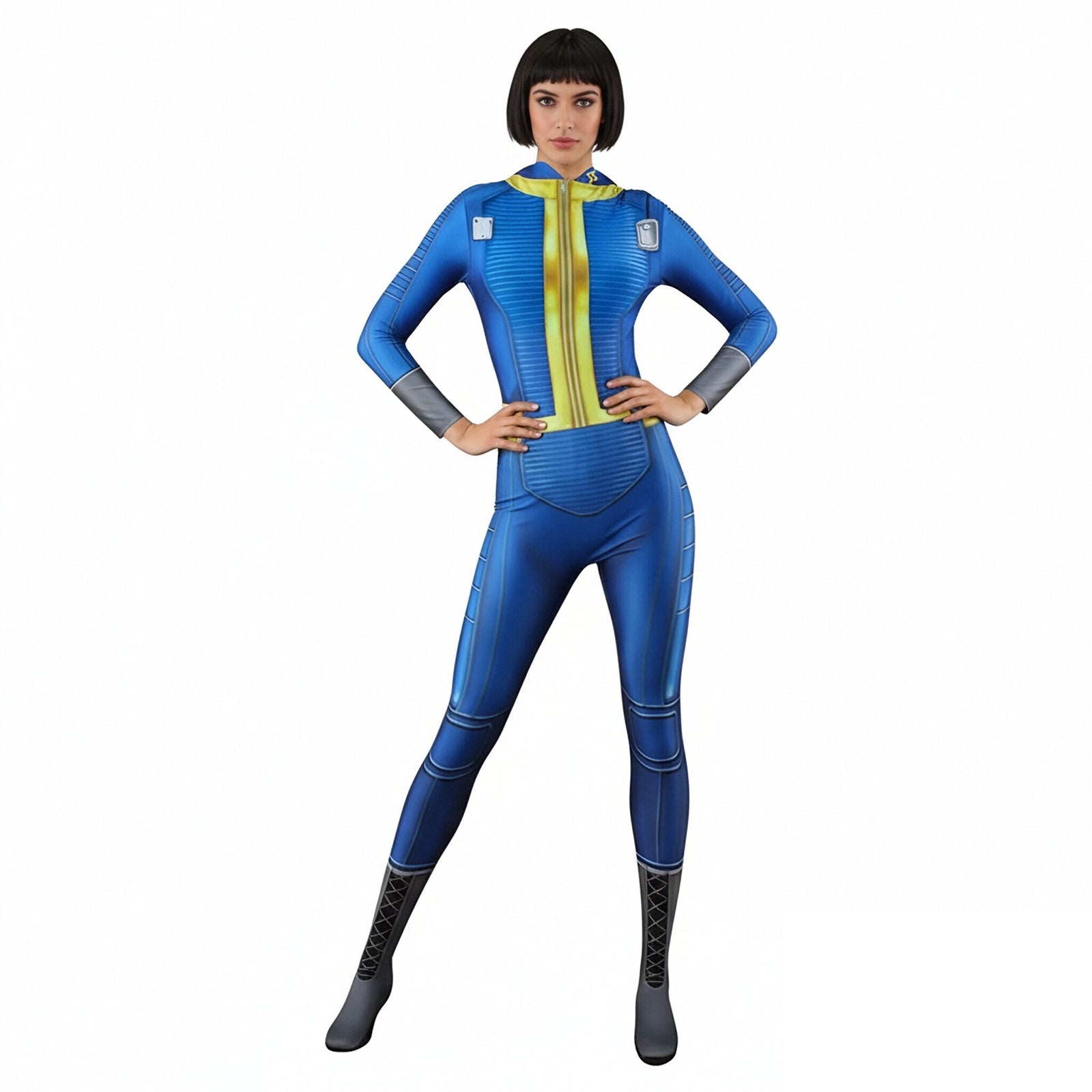 Vault Dweller Costume Vault 33 Game Player Shelter Clothes Blue Jumpsuit Lucy Norm Cosplay Suit