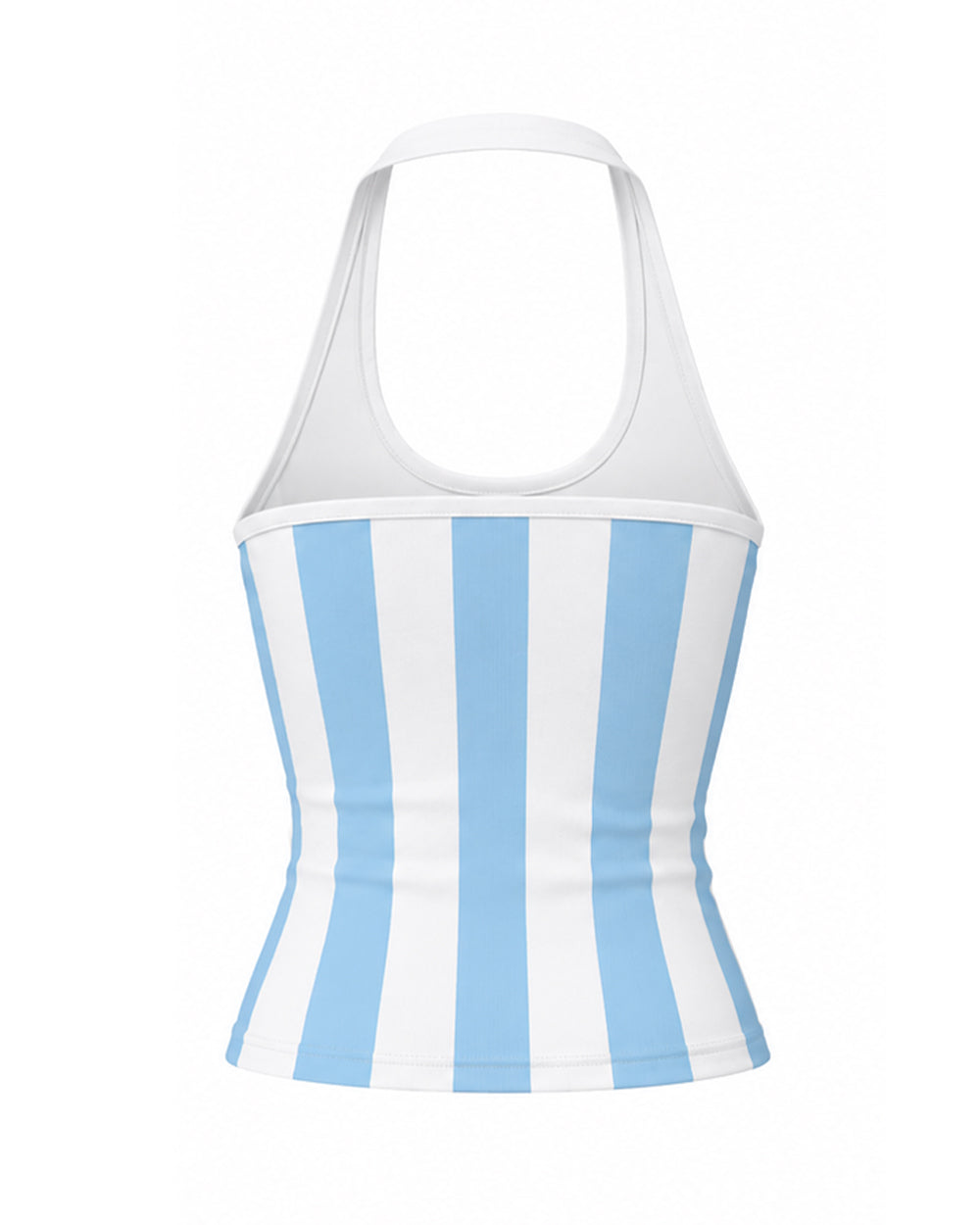 Female Argentina Soccer Jersey Blue and White Tank Top Striped Vest for Sports Bar Game Night