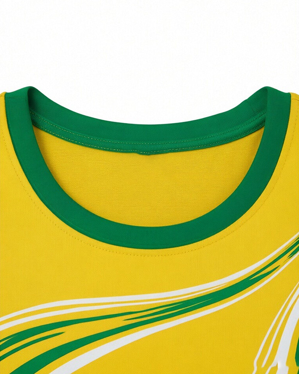 Female Brazil Jersey Yellow Crop Top Sporty Short Sleeve Shirt for Stadium Support Sports Fan Parties