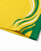 Female Brazil Jersey Yellow Crop Top Sporty Short Sleeve Shirt for Stadium Support Sports Fan Parties