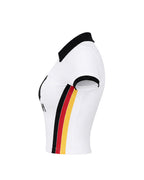 Female Football Germany Jersey White Polo Crop Top and Shorts Set for Football Game Night Tailgating