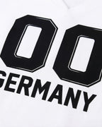 Female Football Germany Jersey White Polo Crop Top and Shorts Set for Football Game Night Tailgating