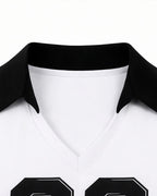Female Football Germany Jersey White Polo Crop Top and Shorts Set for Football Game Night Tailgating
