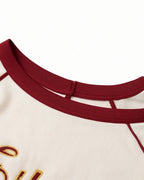 Female Spain Jersey Cream White Off Shoulder Waist-Tie Top for Soccer Fan Watch Party and Street Wear
