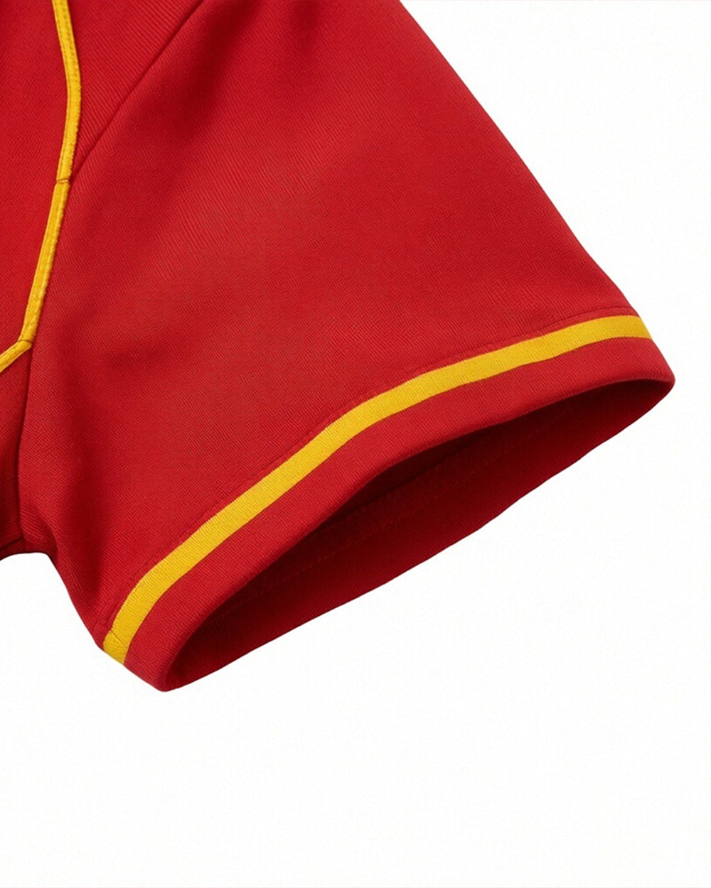 Female Spain Soccer Jersey Red V Neck Slim Fit Crop Top for Summer Streetwear Stadium Cheering