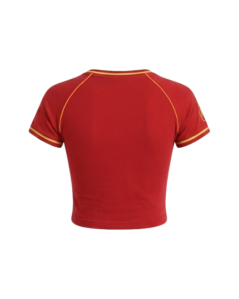 Female Spain Soccer Jersey Red V Neck Slim Fit Crop Top for Summer Streetwear Stadium Cheering