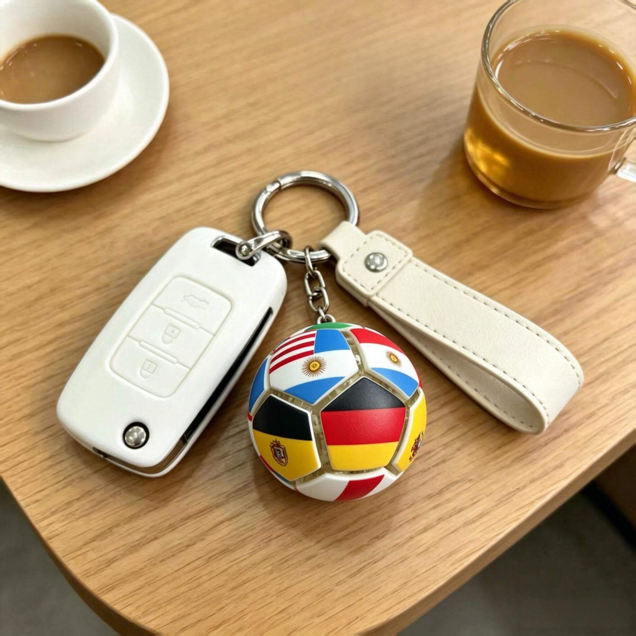 Fidget Soccer Ball Keychain Compact Pop and Press Sensory Toy Portable Decompression Accessory for Sports Fans & Kids