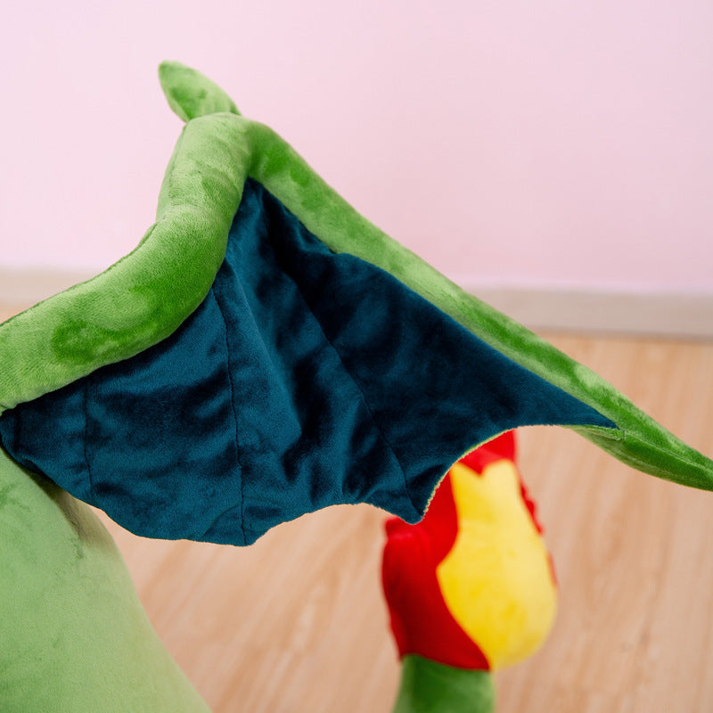 Fire Dragon Stuffed Animal Flying Dragon Plush Doll Realistic Dino Plush Pillow Toy