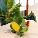 Fire Dragon Stuffed Animal Flying Dragon Plush Doll Realistic Dino Plush Pillow Toy
