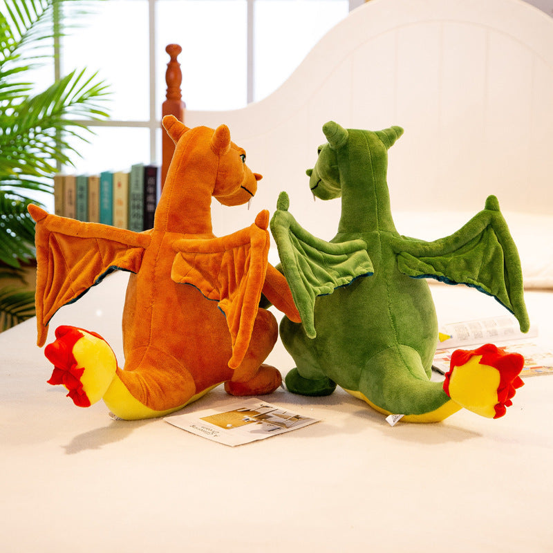 Fire Dragon Stuffed Animal Flying Dragon Plush Doll Realistic Dino Plush Pillow Toy