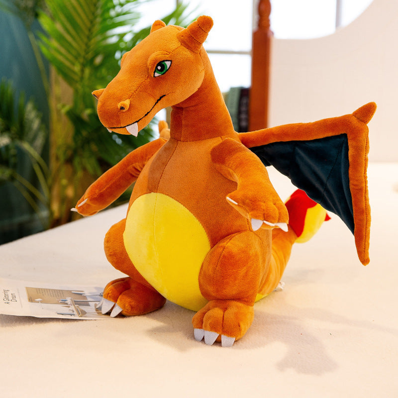 Fire Dragon Stuffed Animal Flying Dragon Plush Doll Realistic Dino Plush Pillow Toy